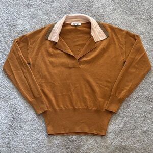 Madewell Tan and Pink Striped Sweater